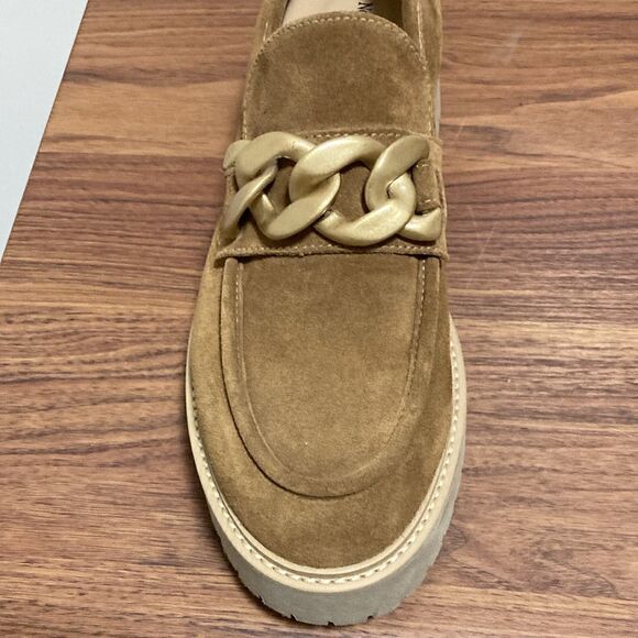 Nero Giardini Platform Loafer with Gold Chain in Malt Suede. Size EU41/US 11. - Picture 3 of 8
